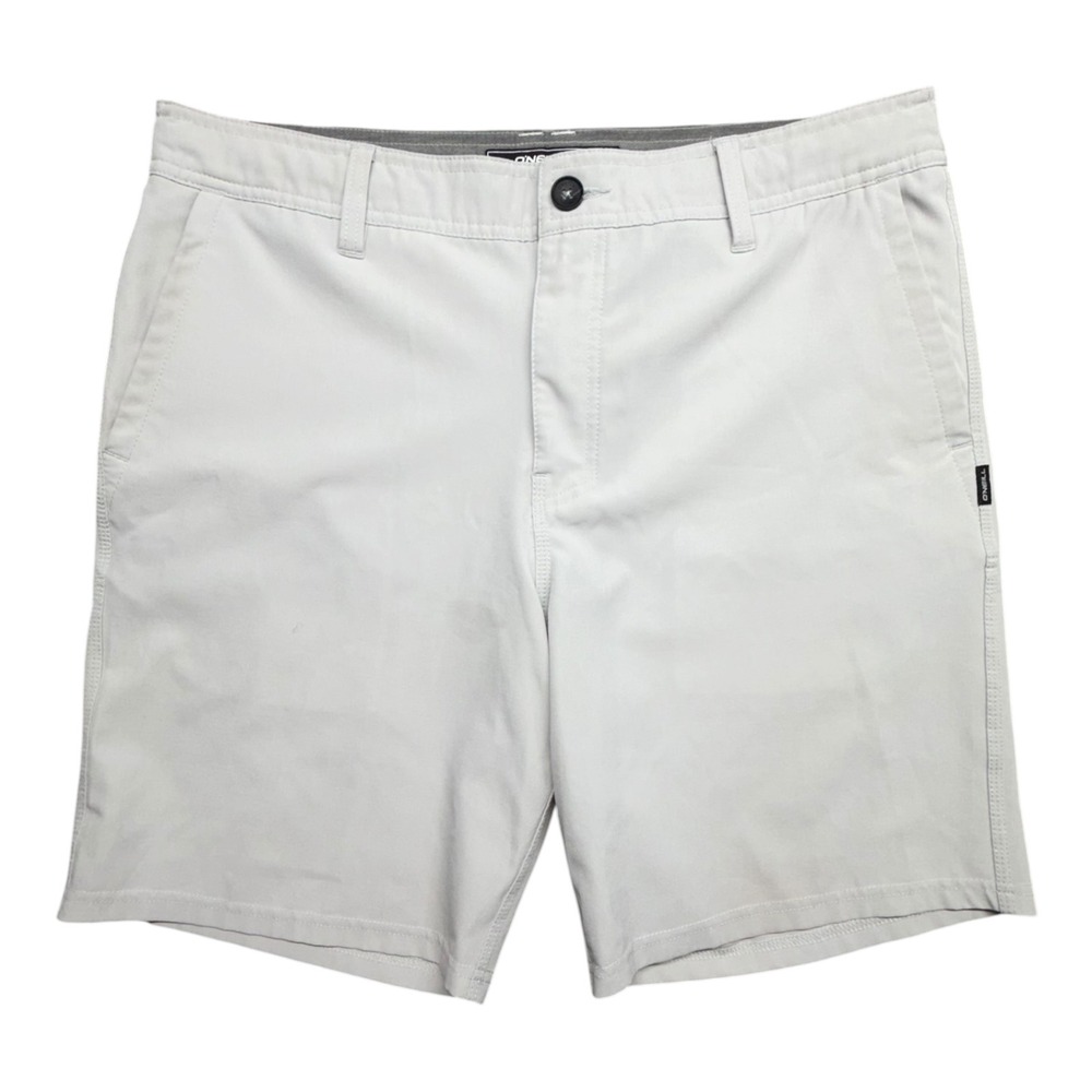 ONeill Hybrid Shorts Mens 34 Light Grey Hyperdry Pro Stretch Boardshorts Chino
